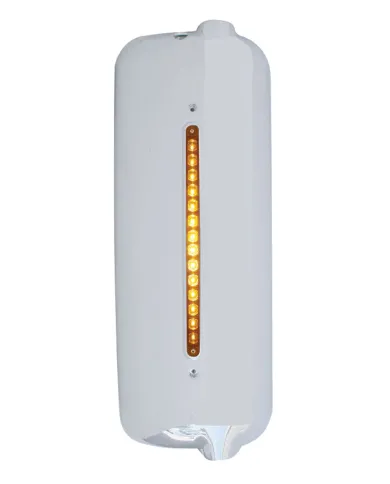 UP42324-Mirror Cover With 14 LED 12" Light Bar For 2005 & Older Freightliner (Passenger) - Amber LED/Amber Lens