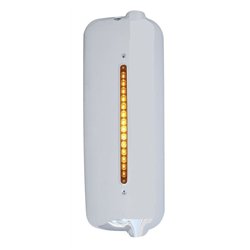 UP42324-Mirror Cover With 14 LED 12" Light Bar For 2005 & Older Freightliner (Passenger) - Amber LED/Amber Lens