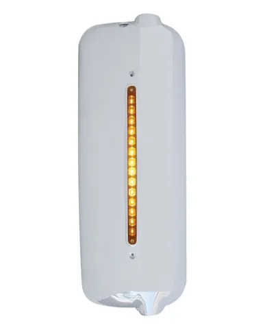 UP42324-Mirror Cover With 14 LED 12" Light Bar For 2005 & Older Freightliner (Passenger) - Amber LED/Amber Lens