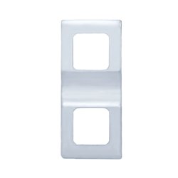 UP42350-Chrome Plastic Switch Covers - 2 Openings (Card of 2)