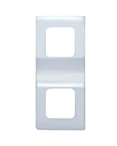 UP42350-Chrome Plastic Switch Covers - 2 Openings (Card of 2)
