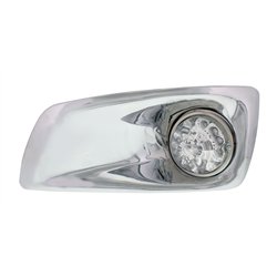 UP42705-Fog Light Cover With 17 Amber LED Reflector Watermelon Lights For 2007-17 KW T660- Driver -Clear Lens