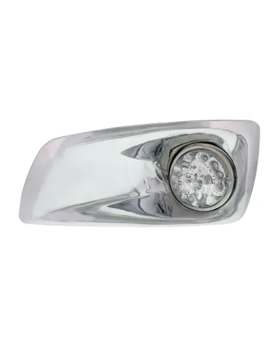 UP42705-Fog Light Cover With 17 Amber LED Reflector Watermelon Lights For 2007-17 KW T660- Driver -Clear Lens