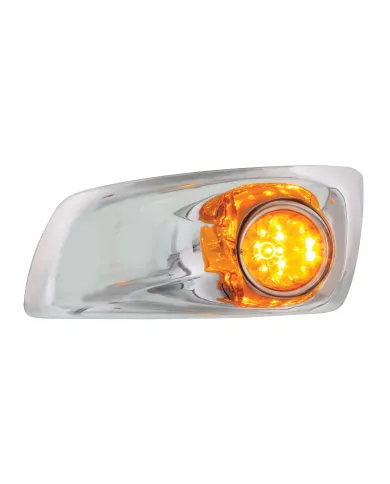 UP42706-Fog Light Cover With 17 Amber LED Dual Func. Watermelon Light For 2007-17 KW T660- Driver -Amber Lens
