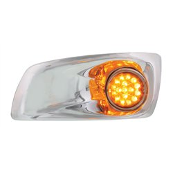 UP42708-Fog Light Cover With Amber LED Hi/Lo Clear Style Reflector Light For 2007-17 KW T660- Driver -Amber Lens