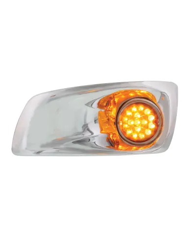 UP42708-Fog Light Cover With Amber LED Hi/Lo Clear Style Reflector Light For 2007-17 KW T660- Driver -Amber Lens