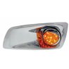 UP42710-Fog Light Cover With 17 Amber LED Watermelon Light & Visor For 2007-17 KW T660- Driver -Amber Lens