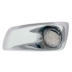UP42711-Fog Light Cover With 17 Amber LED Watermelon Light & Visor For 2007-17 KW T660- Driver -Clear Lens
