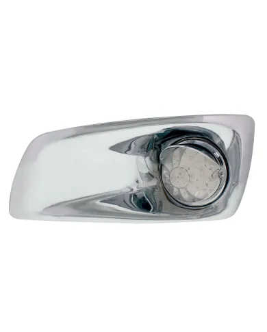 UP42711-Fog Light Cover With 17 Amber LED Watermelon Light & Visor For 2007-17 KW T660- Driver -Clear Lens