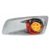 UP42712-Fog Light Cover With Amber LED Clear Style Reflector Light & Visor For 2007-17 KW T660- Driver -Amber Lens