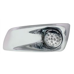 UP42713-Fog Light Cover With Amber LED Clear Style Reflector Light & Visor For 2007-17 KW T660- Driver -Clear Lens