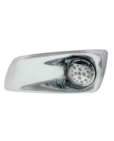 UP42713-Fog Light Cover With Amber LED Clear Style Reflector Light & Visor For 2007-17 KW T660- Driver -Clear Lens