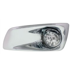 UP42715-Fog Light Cover With Amber LED Reflector Watermelon Light & Visor For 2007-17 KW T660- Driver -Clear Lens