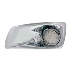UP42717-Fog Light Cover With Amber LED Hi/Lo Watermelon Light & Visor For 2007-17 KW T660- Driver -Clear Lens