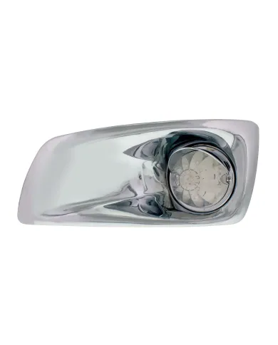 UP42717-Fog Light Cover With Amber LED Hi/Lo Watermelon Light & Visor For 2007-17 KW T660- Driver -Clear Lens