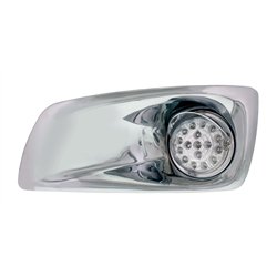 UP42719-Fog Light Cover With Amber LED Hi/Lo Clear Style Reflector Light & Visor For 2007-17 KW T660- Driver -Clear Le