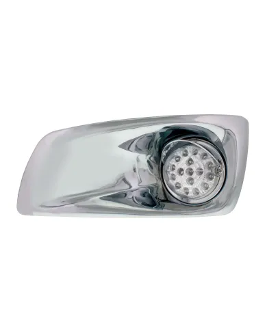 UP42719-Fog Light Cover With Amber LED Hi/Lo Clear Style Reflector Light & Visor For 2007-17 KW T660- Driver -Clear Le