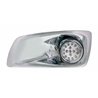 UP42719-Fog Light Cover With Amber LED Hi/Lo Clear Style Reflector Light & Visor For 2007-17 KW T660- Driver -Clear Le