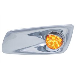 UP42726-Fog Light Cover With 19 LED Watermelon Light & Visor For 2007-17 KW T660 (Driver) - Amber LED/ Amber Lens