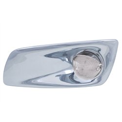 UP42729-Fog Light Cover With 19 LED Beehive Light & Visor For 2007-17 KW T660 (Driver) - Amber LED/ Clear Lens