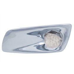 UP42731-Fog Light Cover With 19 LED Reflector Light & Visor For 2007-17 KW T660 (Driver) - Amber LED/ Clear Lens