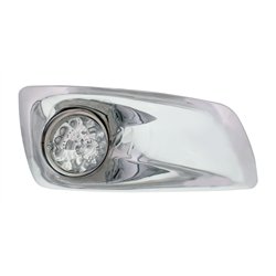 UP42737-Fog Light Cover With 17 Amber LED Reflector Watermelon Lights For 2007-17 KW T660- Passenger -Clear Lens