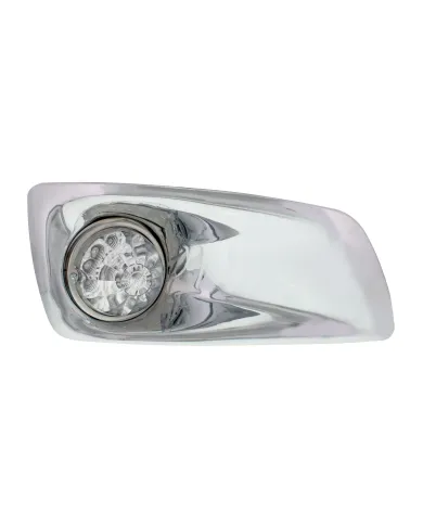 UP42737-Fog Light Cover With 17 Amber LED Reflector Watermelon Lights For 2007-17 KW T660- Passenger -Clear Lens