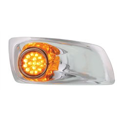 UP42740-Fog Light Cover With 17 Amber LED Hi/Lo Clear Style Reflector Light For 2007-17 KW T660- Passenger -Amber Lens