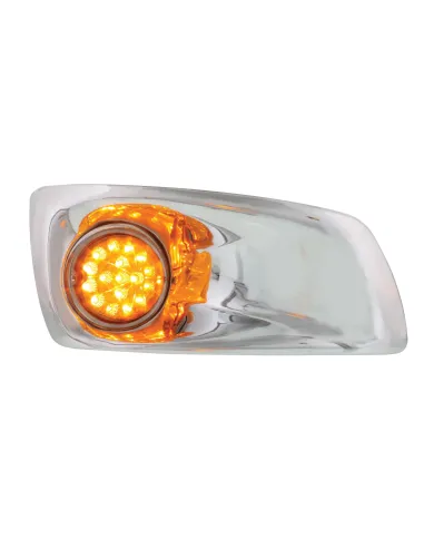 UP42740-Fog Light Cover With 17 Amber LED Hi/Lo Clear Style Reflector Light For 2007-17 KW T660- Passenger -Amber Lens