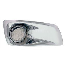 UP42743-Fog Light Cover With Amber LED Watermelon Light & Visor For 2007-17 KW T660- Passenger -Clear Lens