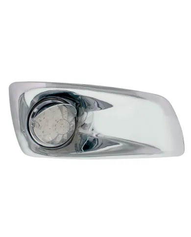UP42743-Fog Light Cover With Amber LED Watermelon Light & Visor For 2007-17 KW T660- Passenger -Clear Lens
