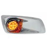 UP42744-Fog Light Cover With 17 Amber LED Clear Style Reflector Light & Visor For 2007-17 KW T660- Passenger -Amber Le