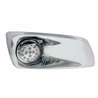 UP42745-Fog Light Cover With 17 Amber LED Clear Style Reflector Light & Visor For 2007-17 KW T660- Passenger -Clear Le
