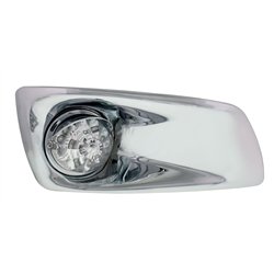 UP42747-Fog Light Cover With Amber LED Reflector Watermelon Light & Visors For 2007-17 KW T660- Passenger -Clear Lens