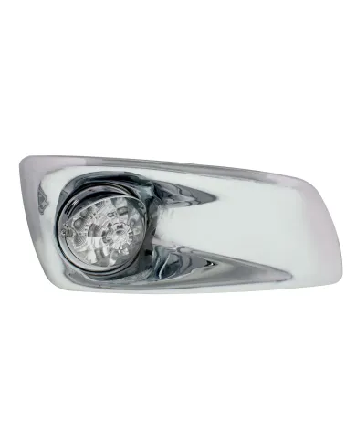 UP42747-Fog Light Cover With Amber LED Reflector Watermelon Light & Visors For 2007-17 KW T660- Passenger -Clear Lens