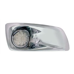 UP42749-Fog Light Cover With 17 Amber LED Hi/Lo Watermelon Light & Visor For 2007-17 KW T660- Passenger -Clear Lens