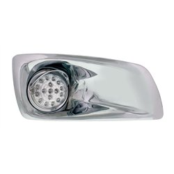 UP42751-Fog Light Cover With 17 Amber LED Hi/Lo Reflector Light & Visor For 2007-17 KW T660- Passenger-Clear Lens