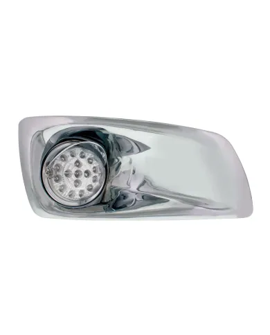UP42751-Fog Light Cover With 17 Amber LED Hi/Lo Reflector Light & Visor For 2007-17 KW T660- Passenger-Clear Lens
