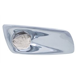 UP42759-Fog Light Cover With 19 LED Watermelon Light & Visor For 2007-17 KW T660 (Passenger) - Amber LED/ Clear Lens