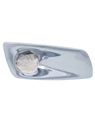 UP42759-Fog Light Cover With 19 LED Watermelon Light & Visor For 2007-17 KW T660 (Passenger) - Amber LED/ Clear Lens