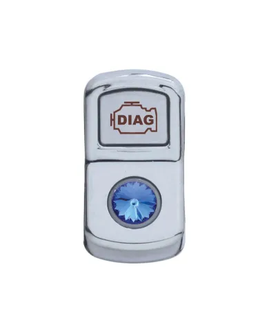UP45067-"Diagnostic" Rocker Switch Cover With Blue Crystal