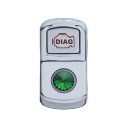 UP45069-"Diagnostic" Rocker Switch Cover With Green Crystal