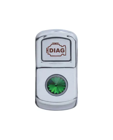 UP45069-"Diagnostic" Rocker Switch Cover With Green Crystal