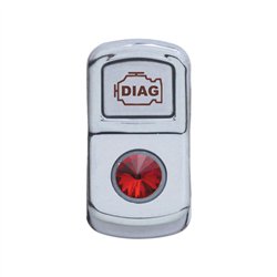 UP45071-"Diagnostic" Rocker Switch Cover With Red Crystal
