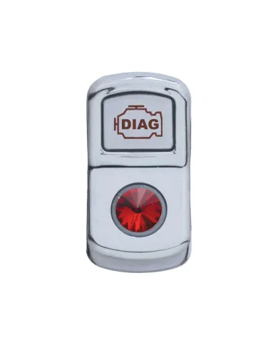 UP45071-"Diagnostic" Rocker Switch Cover With Red Crystal