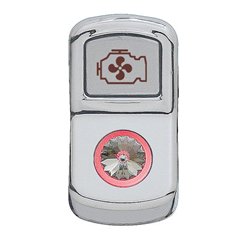 UP45084-"Engine Fan" Rocker Switch Cover With Clear Crystal