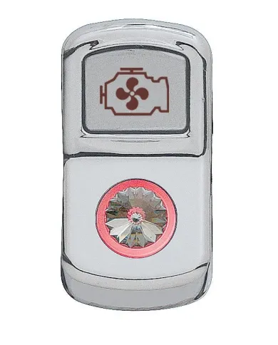 UP45084-"Engine Fan" Rocker Switch Cover With Clear Crystal