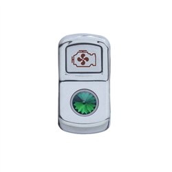 UP45085-"Engine Fan" Rocker Switch Cover With Green Crystal