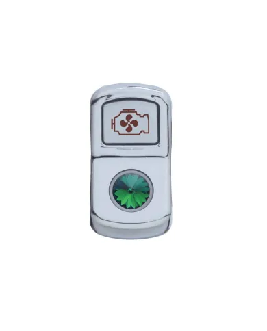 UP45085-"Engine Fan" Rocker Switch Cover With Green Crystal
