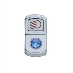 UP45131-"Headlight" Rocker Switch Cover With Blue Crystal